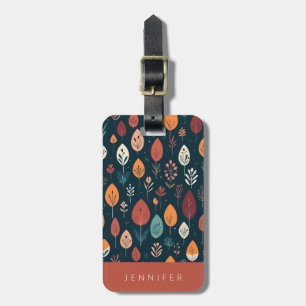 Boho Abstract Floral Luggage Tag