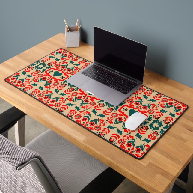 Boho Abstract Flower Art Desk Mat (Office 2)