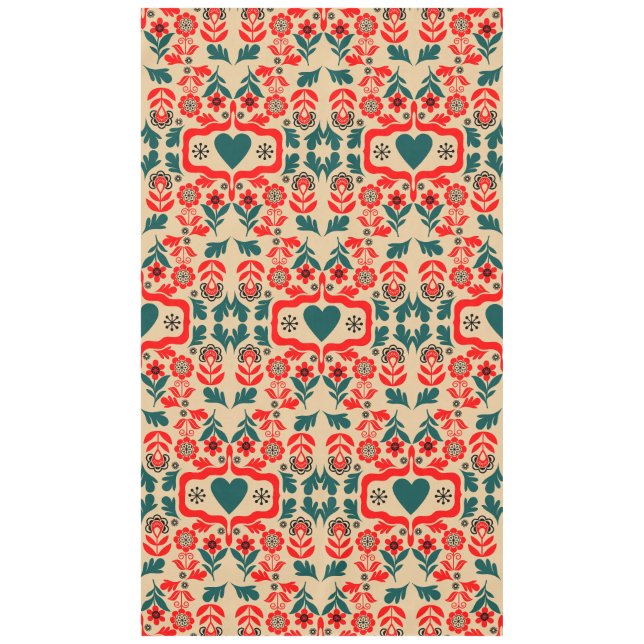 Boho Abstract Flower Art Tablecloth (Front)