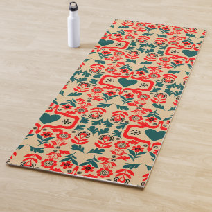 Boho Abstract Flower Art Yoga Mat