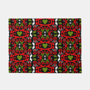 Boho Abstract Flower folk art Doormat