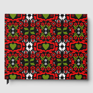 Boho Abstract Flower folk art Guest Book