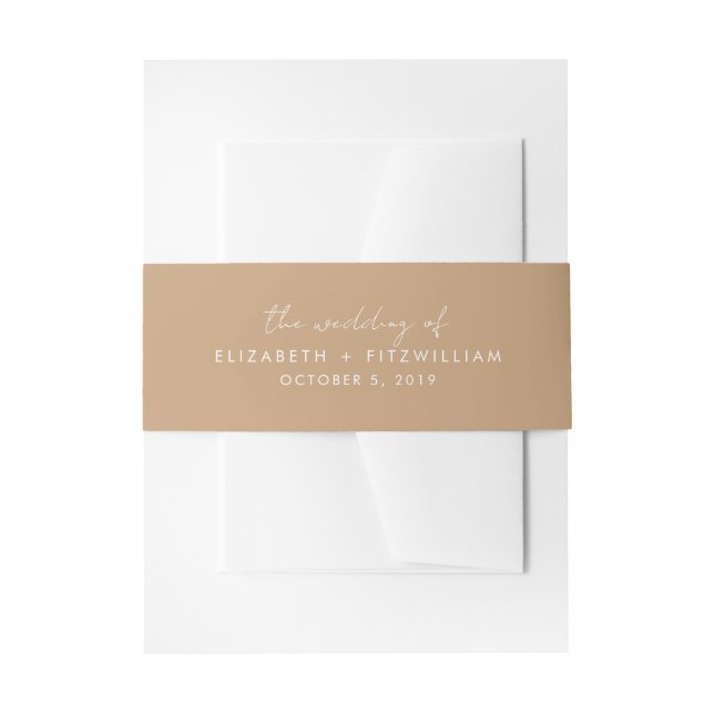 Boho Abstract | Gentle Fawn Couples Wedding Of Invitation Belly Band (Front Example)