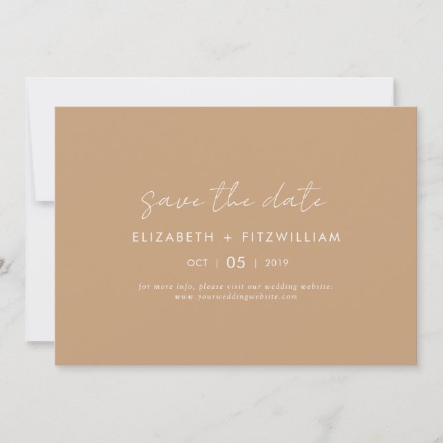 Boho Abstract | Gentle Fawn Horizontal Save The Date (Front)