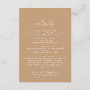 Boho Abstract   Gentle Fawn Wedding Details  Enclosure Card