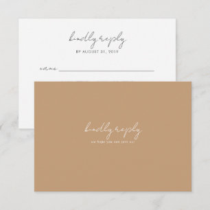 Boho Abstract Gentle Fawn Wedding RSVP Card