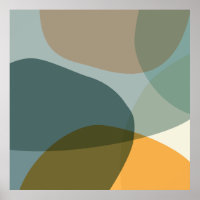 Boho Abstract Geometric Shapes Blue and Yellow