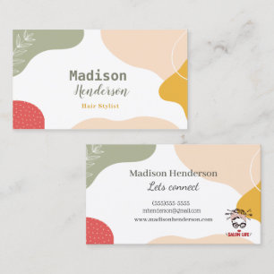 Boho Abstract Hair Stylist Business Cards