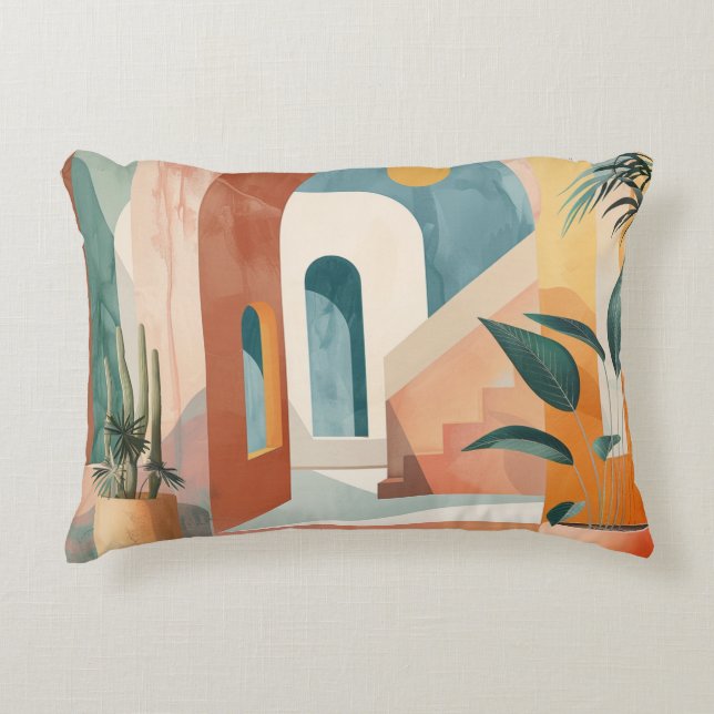 Boho Abstract Landscape (10) Decorative Cushion (Front)