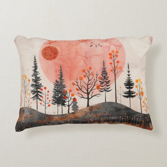 Boho Abstract Landscape (13) Decorative Cushion (Front)