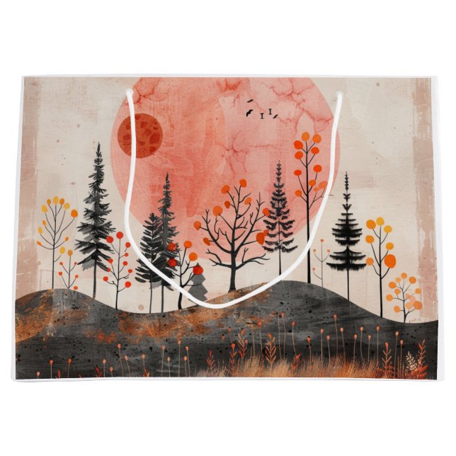 Boho Abstract Landscape (13) Large Gift Bag (Front)