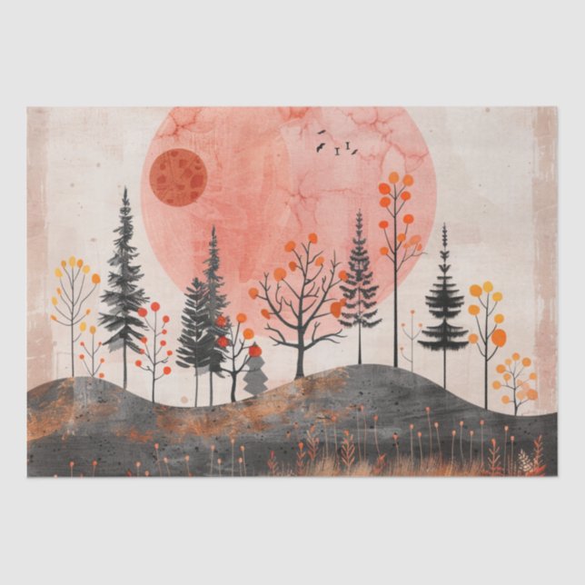 Boho Abstract Landscape (13) Tissue Paper (Front)