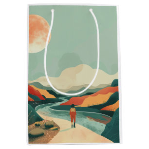 Boho Abstract Landscape (14) Medium Gift Bag