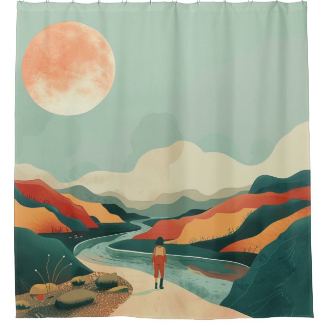 Boho Abstract Landscape (14) Shower Curtain (Front)