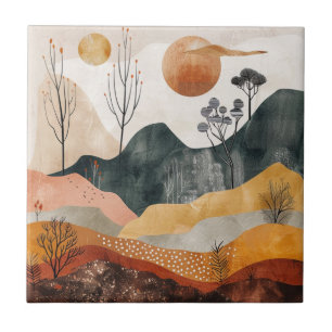 Boho Abstract Landscape (15) Tile