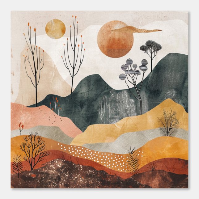 Boho Abstract Landscape (15) Wallpaper (Front)