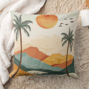 Boho Abstract Landscape (16) Cushion