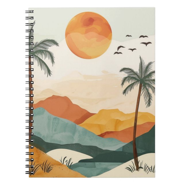 Boho Abstract Landscape (16) Notebook (Front)