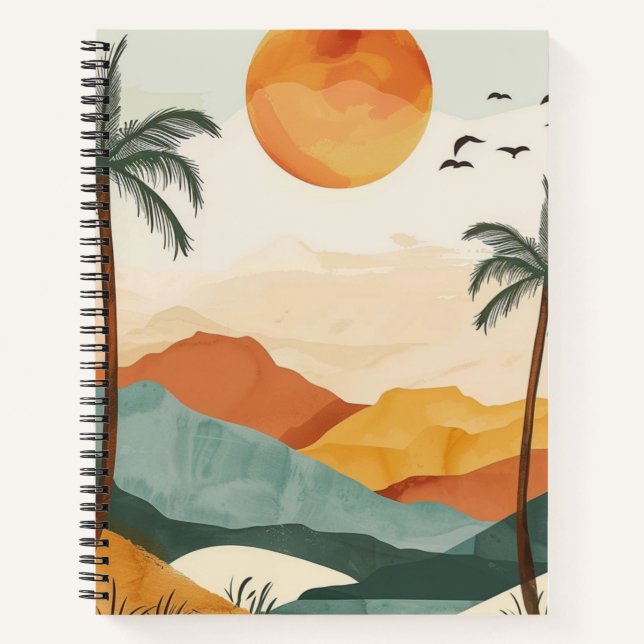 Boho Abstract Landscape (16) Notebook (Front)