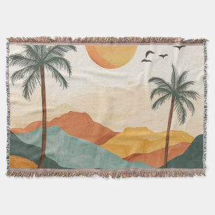 Boho Abstract Landscape (16) Throw Blanket