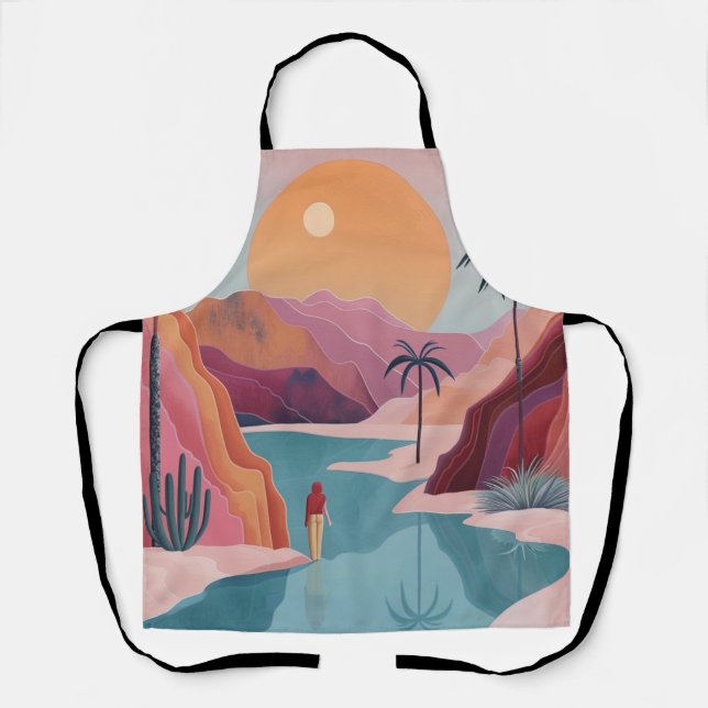 Boho Abstract Landscape (18) Apron (Front)