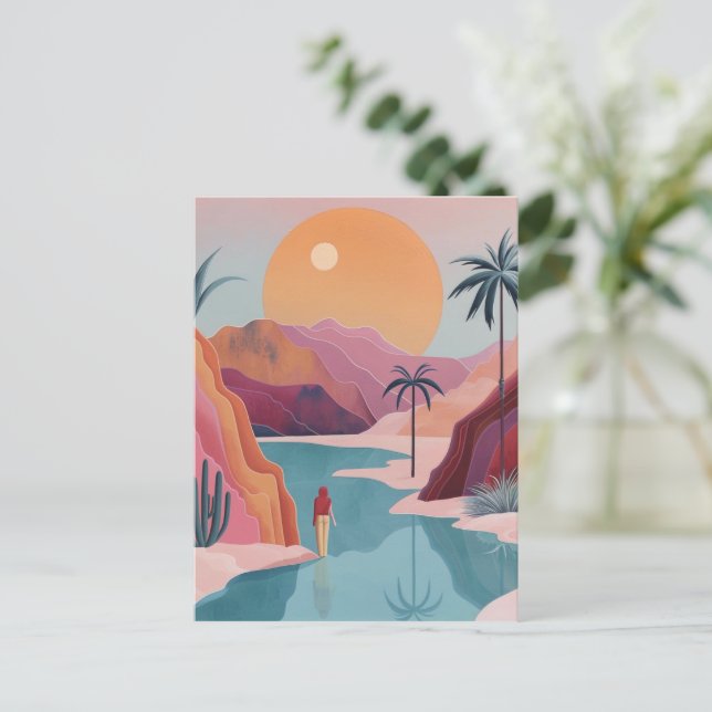 Boho Abstract Landscape (18) Postcard (Standing Front)