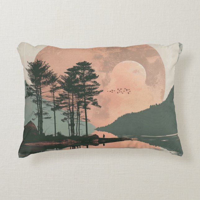 Boho Abstract Landscape (1) Decorative Cushion (Front)