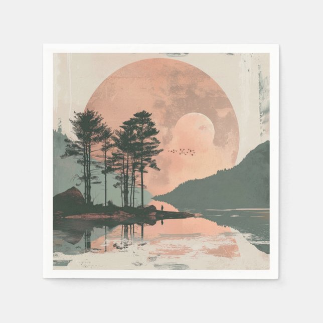 Boho Abstract Landscape (1) Napkin (Front)