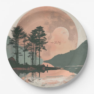 Boho Abstract Landscape (1) Paper Plate