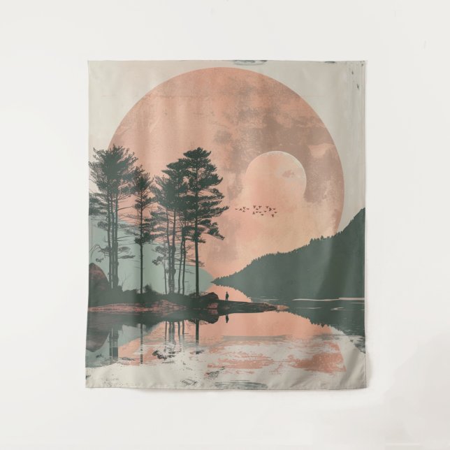 Boho Abstract Landscape (1) Tapestry (Front)