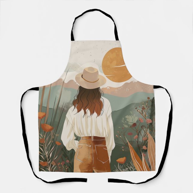 Boho Abstract Landscape (20) Apron (Front)