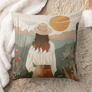 Boho Abstract Landscape (20) Cushion