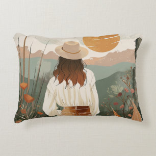 Boho Abstract Landscape (20) Decorative Cushion