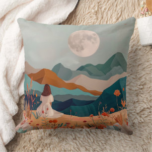 Boho Abstract Landscape (21) Cushion