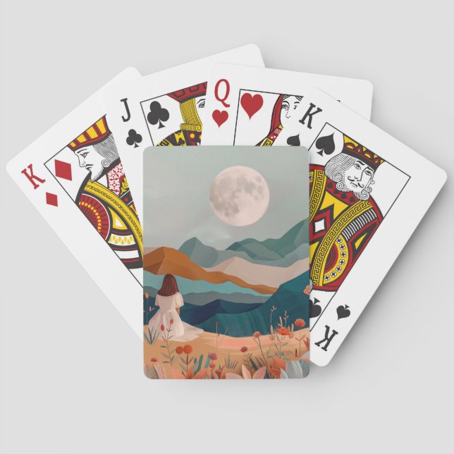 Boho Abstract Landscape (21) Playing Cards (Back)