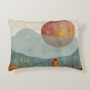 Boho Abstract Landscape (23) Decorative Cushion