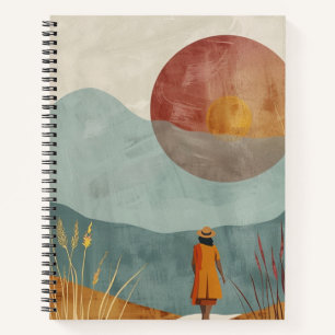 Boho Abstract Landscape (23) Notebook