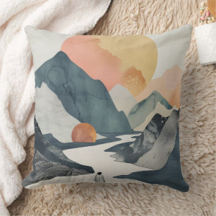 Boho Abstract Landscape (2) Cushion