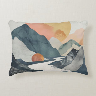 Boho Abstract Landscape (2) Decorative Cushion