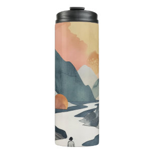 Boho Abstract Landscape (2) Thermal Tumbler