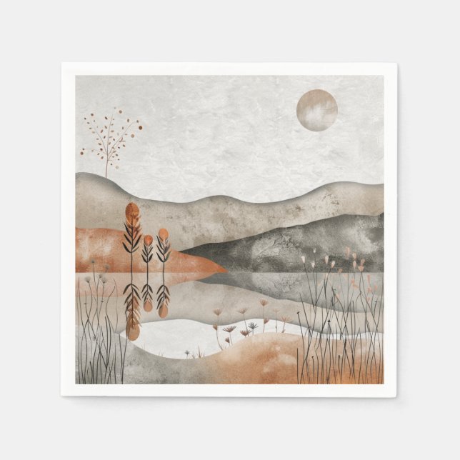 Boho Abstract Landscape (3) Napkin (Front)