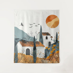 Boho Abstract Landscape (4) Tapestry
