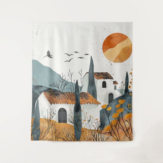 Boho Abstract Landscape (4) Tapestry (Front)