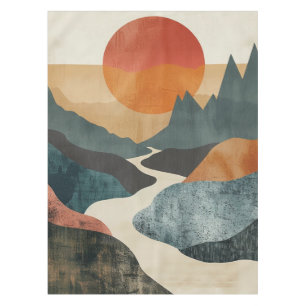 Boho Abstract Landscape (5) Tablecloth