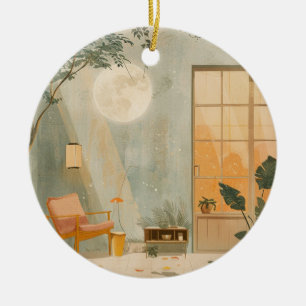 Boho Abstract Landscape (6) Ceramic Tree Decoration