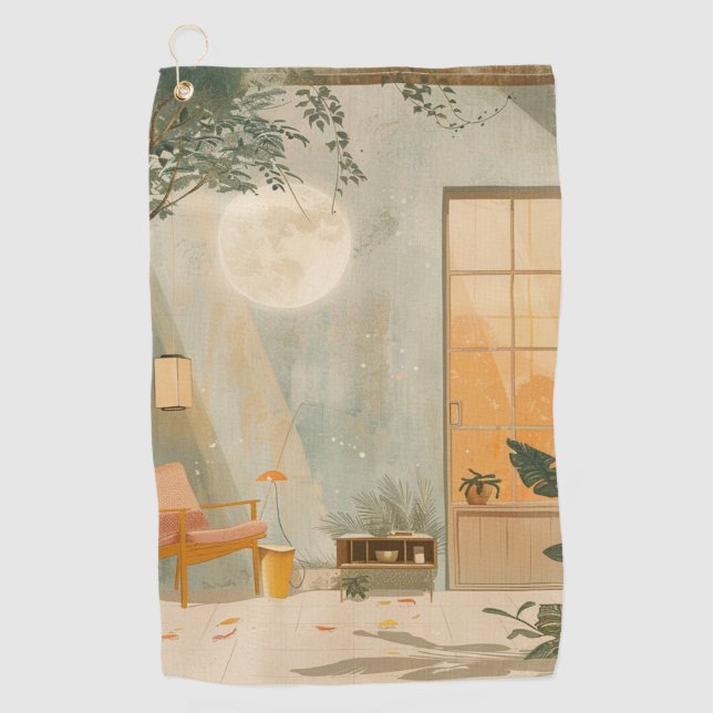 Boho Abstract Landscape (6) Golf Towel (Front)