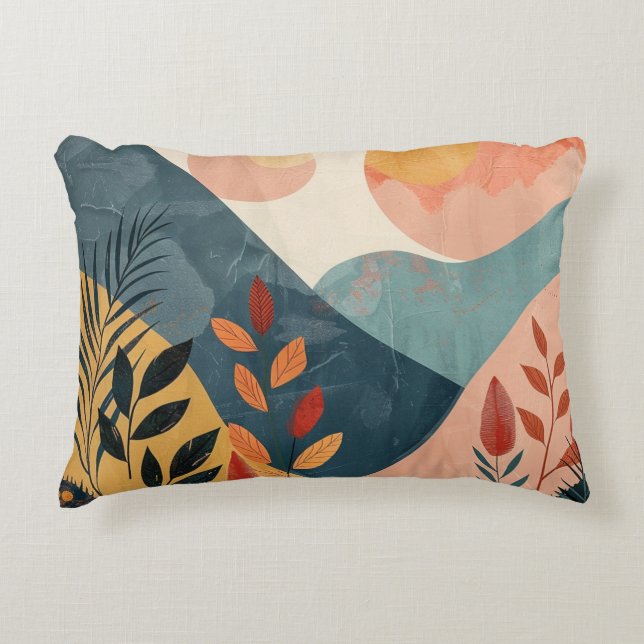 Boho Abstract Landscape (8) Decorative Cushion (Front)
