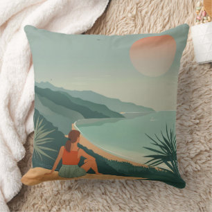 Boho Abstract Landscape (9) Cushion