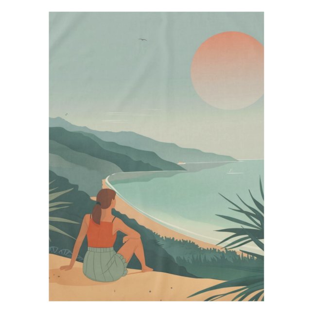 Boho Abstract Landscape (9) Tablecloth (Front)