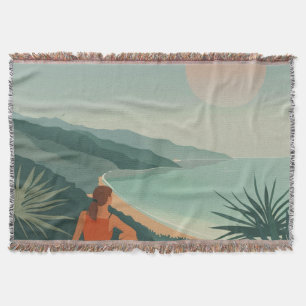 Boho Abstract Landscape (9) Throw Blanket